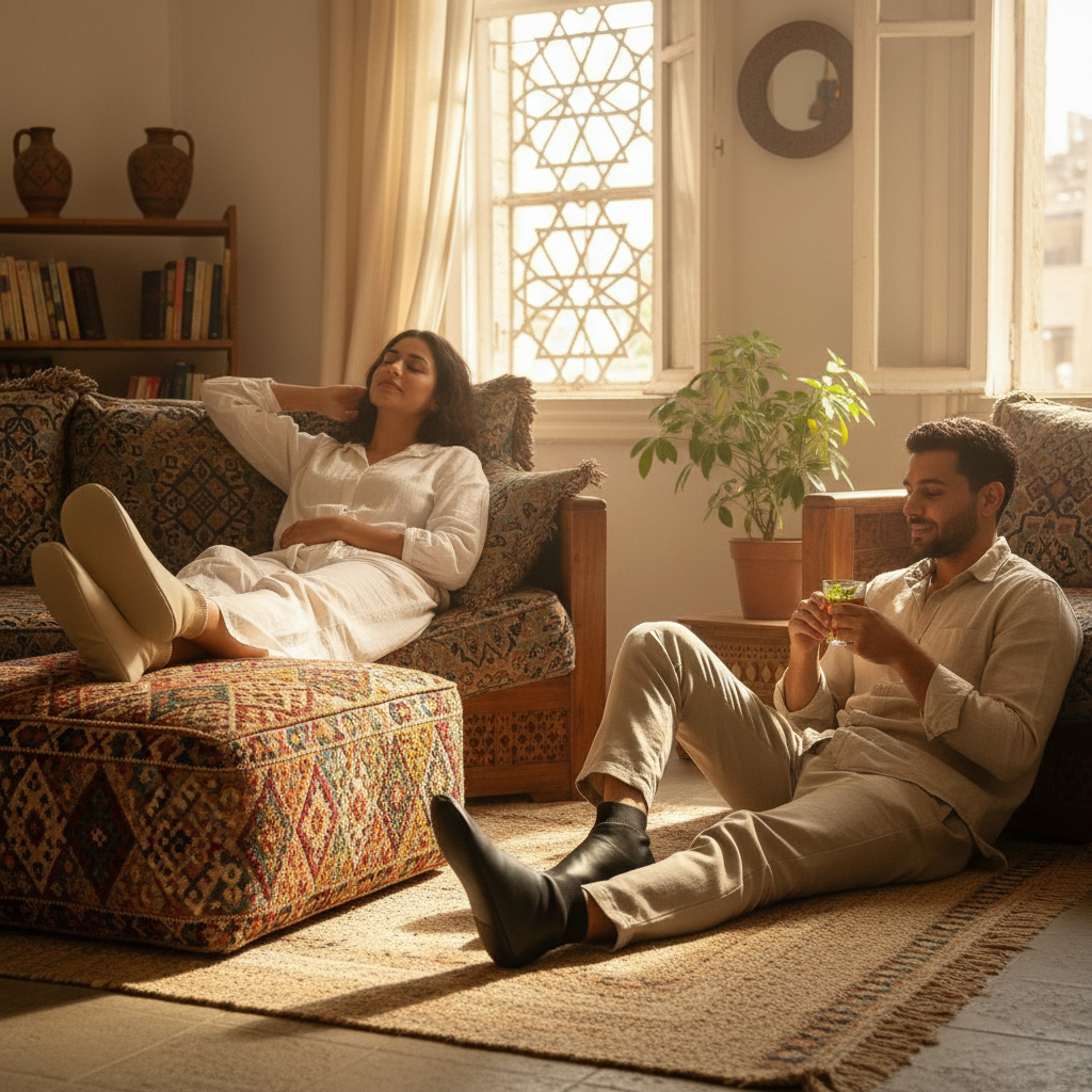 عرض الكابلز خف رجالي اسود +خف بيج حريمي